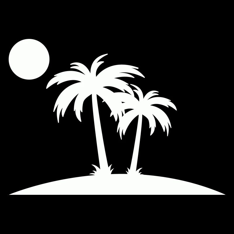 Silhouette de Palm Island sur la plage