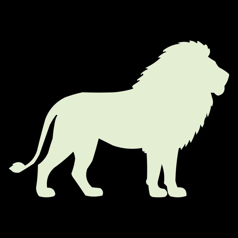Lion Silhouette Vert Pastel