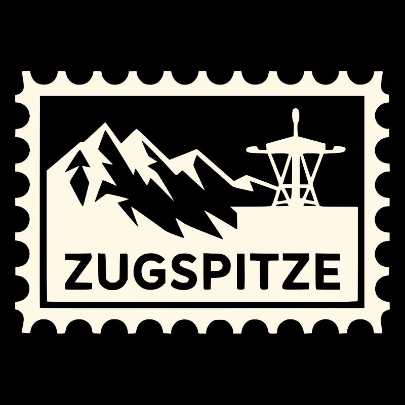 Mountain peak with cable car design
