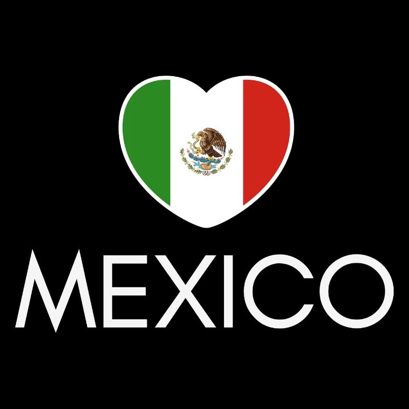 Heart with Mexican flag, Mexican pride