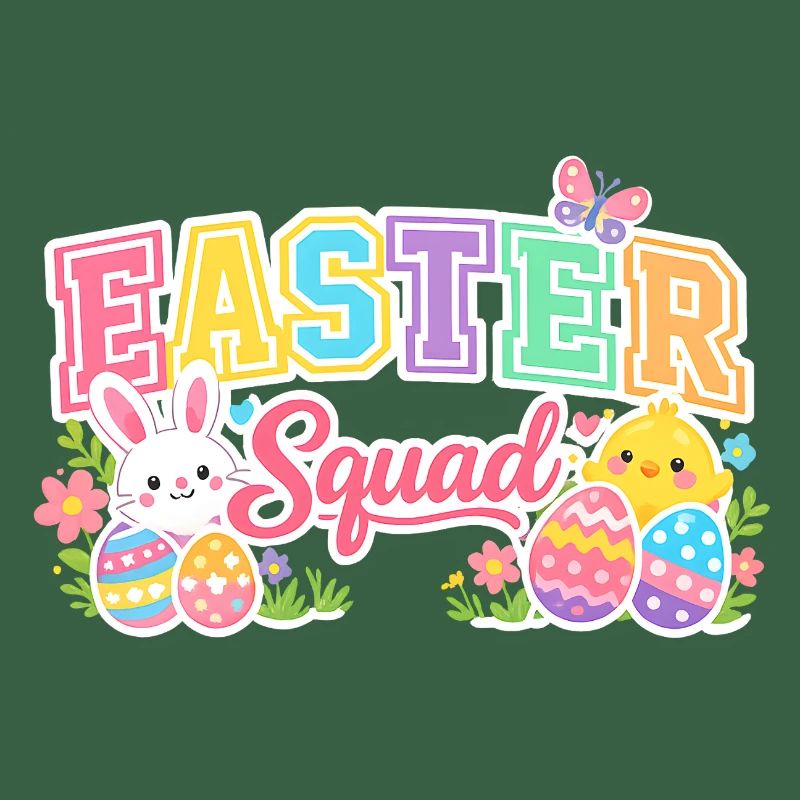 Easter Squad Colorful Eggs Chick