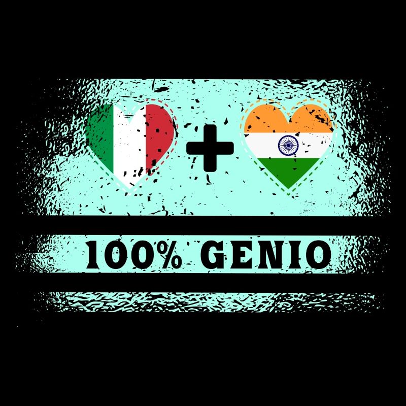 Drapeau de l’Italie et de l’Inde 100 % Genius