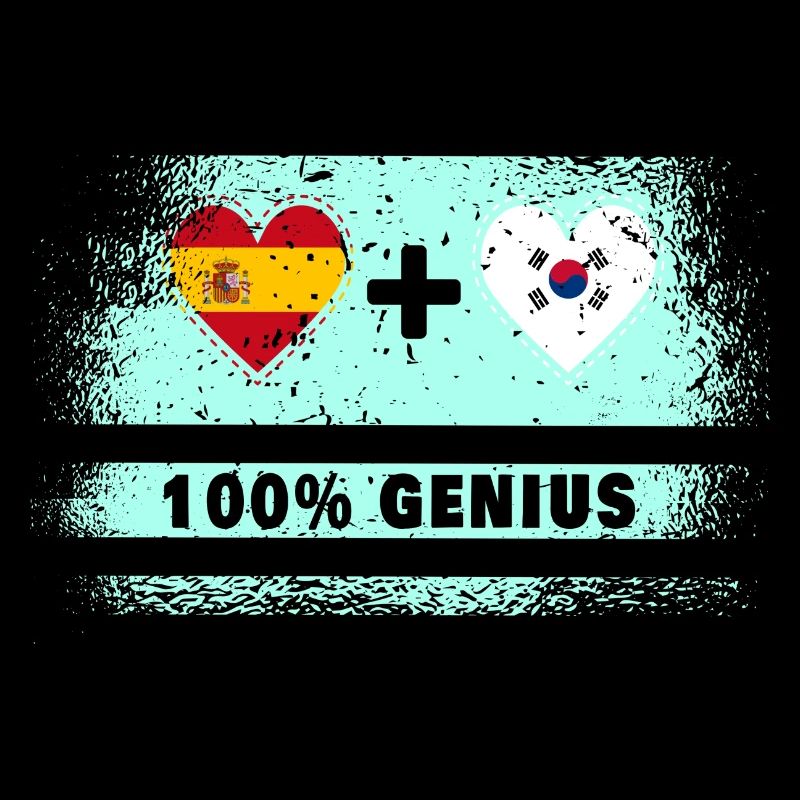 L’Espagne et la Corée du Sud 100% drapeau génie