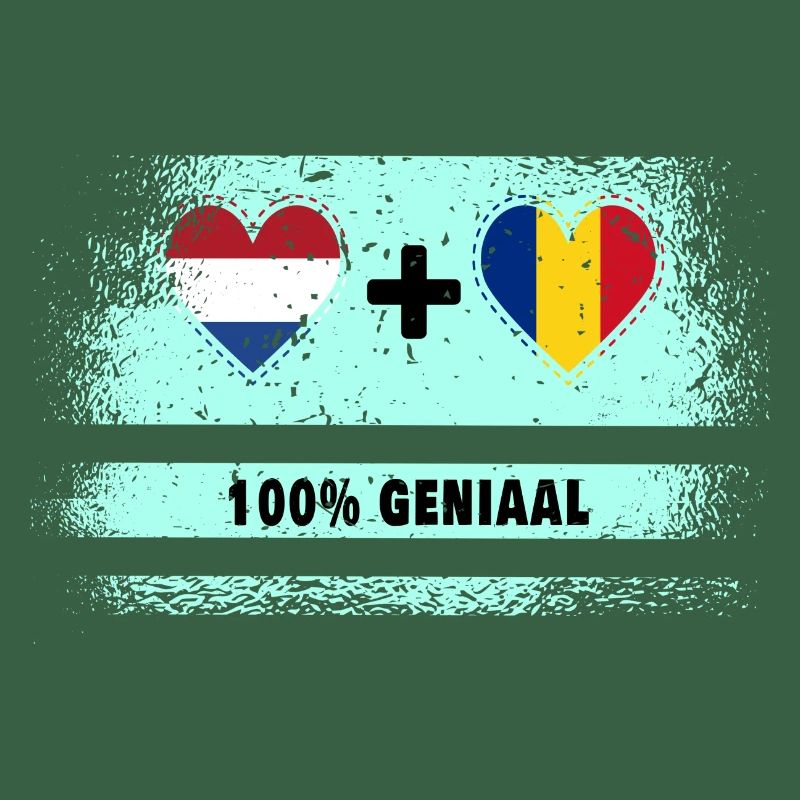 Roumanie et Pays-Bas Drapeau 100% Genius