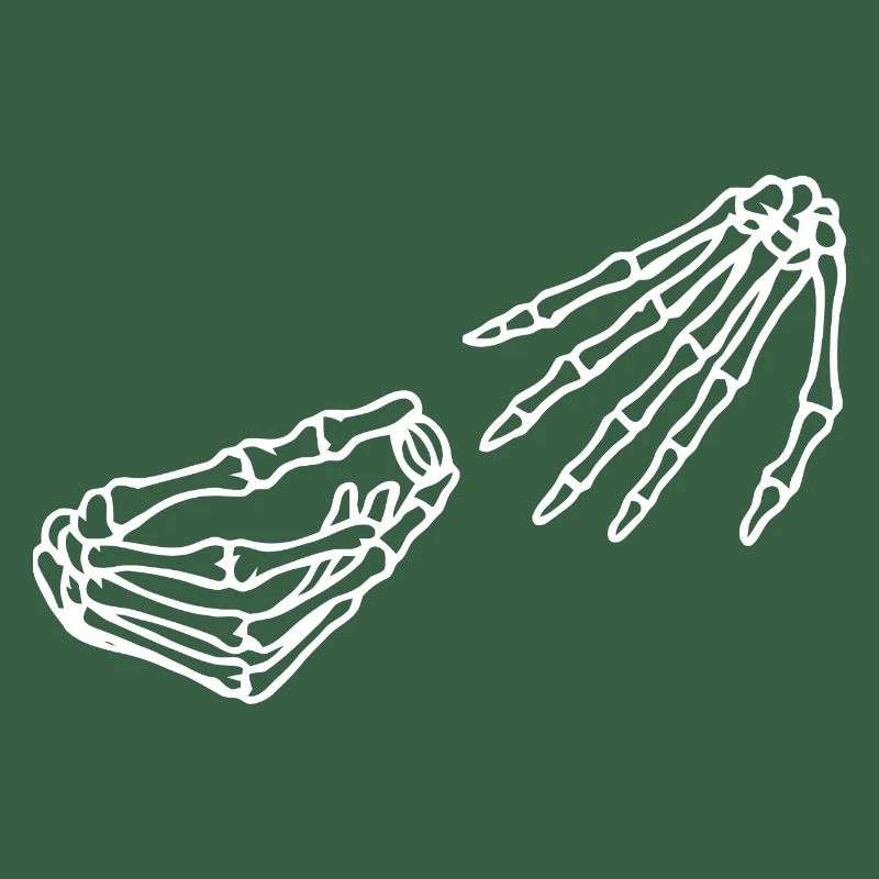 Ethereal Skeleton Hand and Bone Design