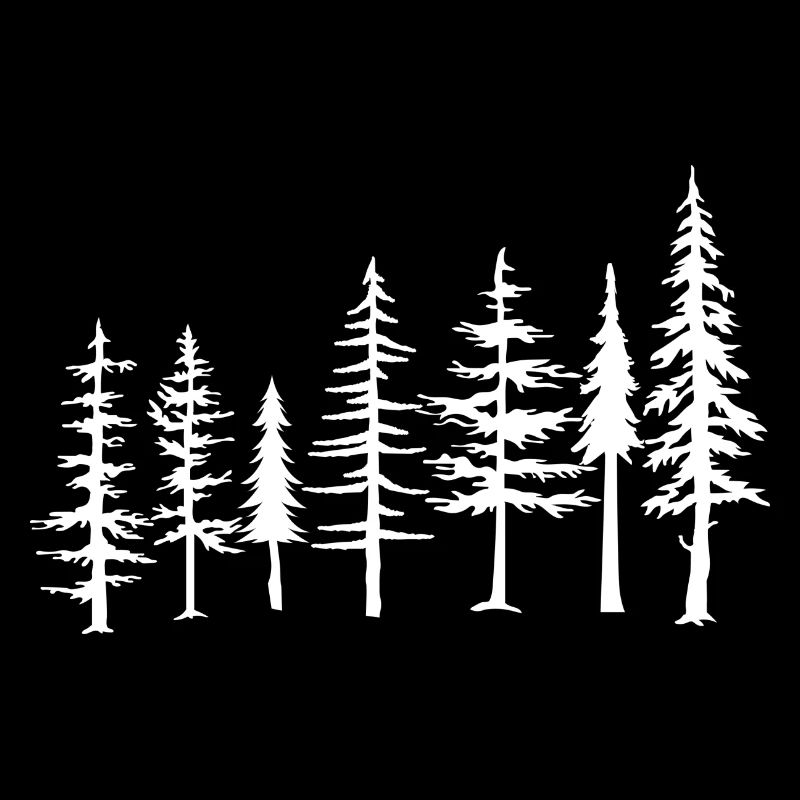 Einfarbige Kiefernwald-Silhouette