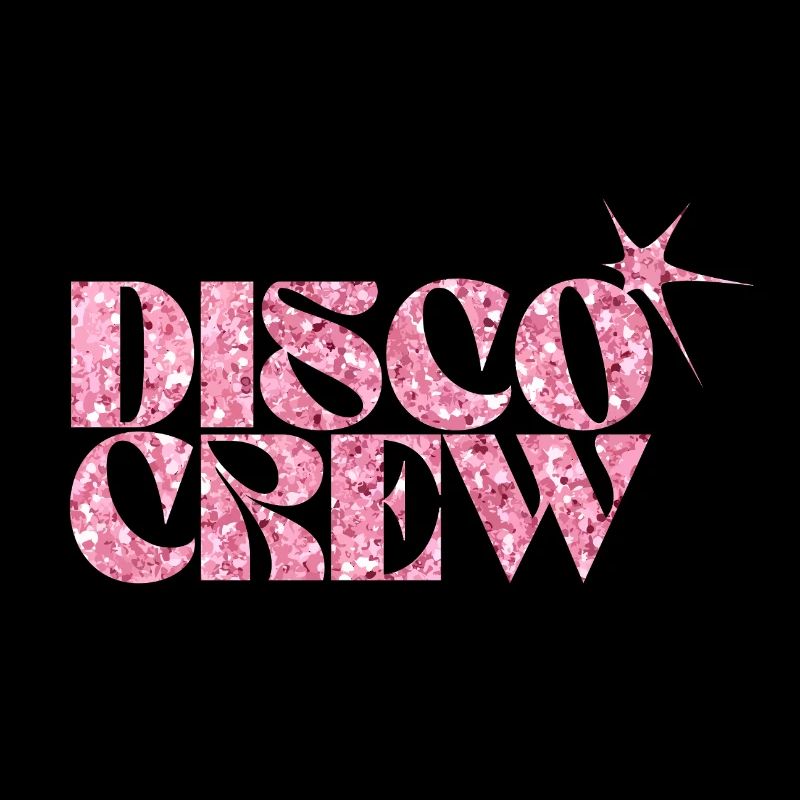 Disco Crew Pink Glitter Logo