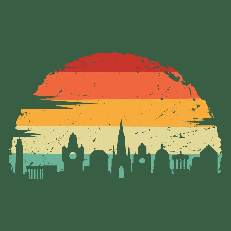 Sunset Rainbow Skyline