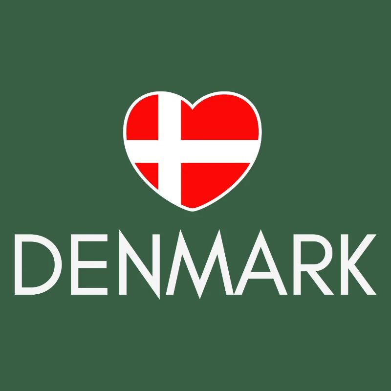 Cœur avec le drapeau du Danemark, j’aime le Danemark