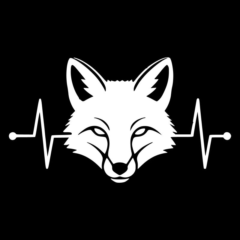 Fox Heartbeat ECG Line Clean Vector