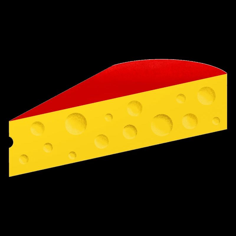Cheese wedge with red rind