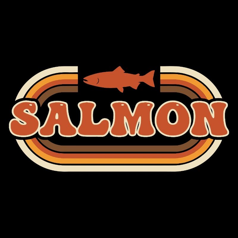 Ambiance rétro de pêche de la rivière Salmon