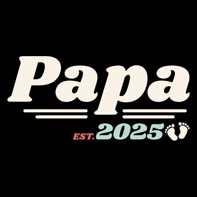 Papa Est 2025 Ich werde Vater Retro Style