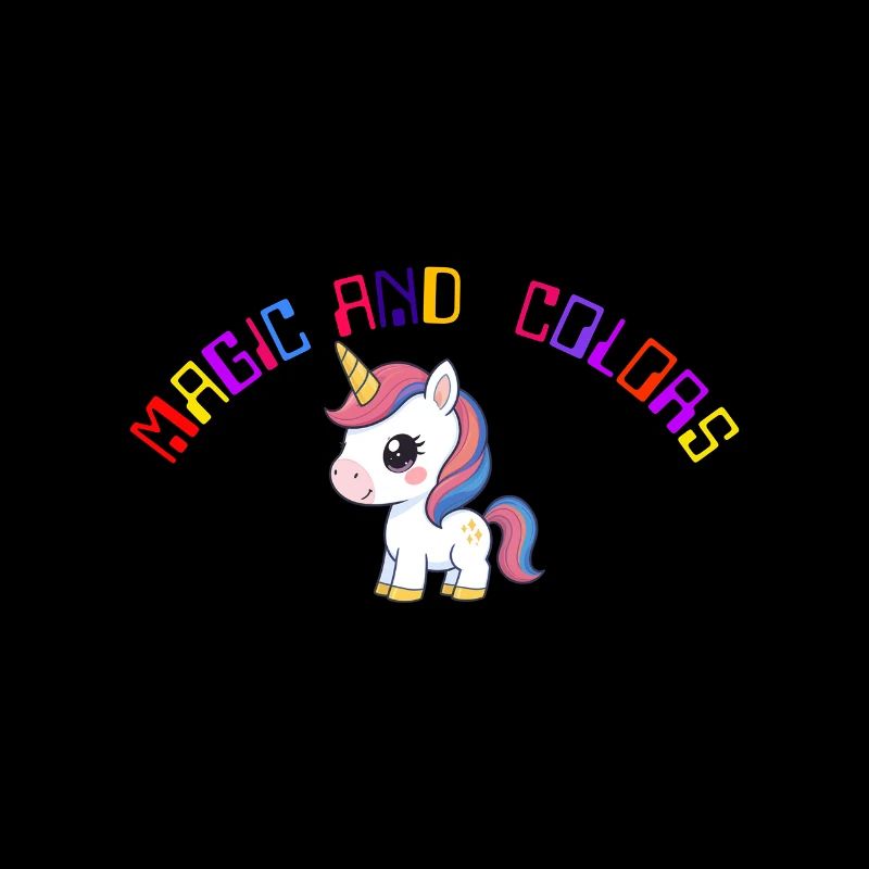 Colorful Magic Unicorn Illustration