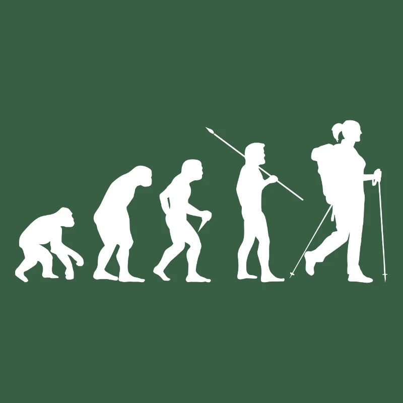 Evolution Wandern Frau Wanderin