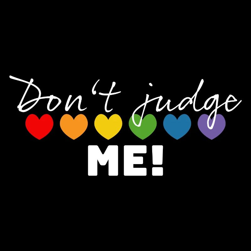 Regenbogenherzchen dont judge me weiss