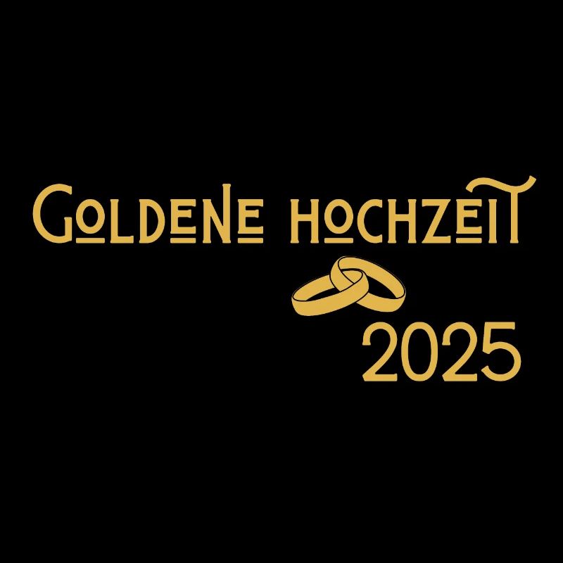 Goldene Hochzeit 2025 mit Ringen Jugendstil