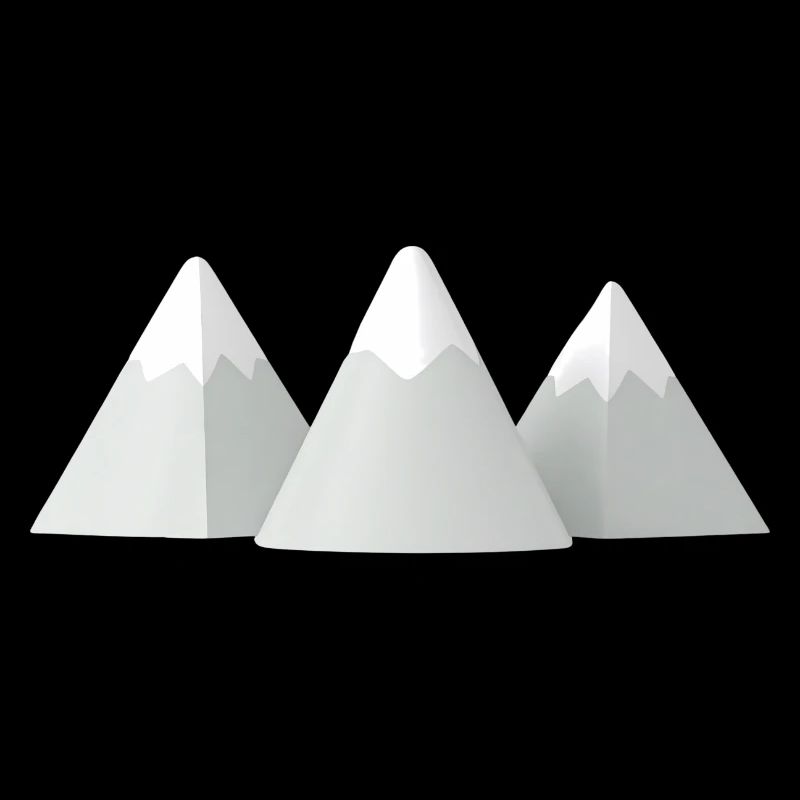 Minimalist 3D Snowy Mountains