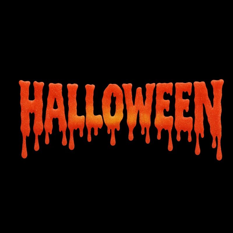 Dripping Halloween Schrift in Blutorange