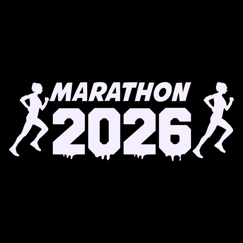 Marathon 2026 Läufer–Silhouetten Design
