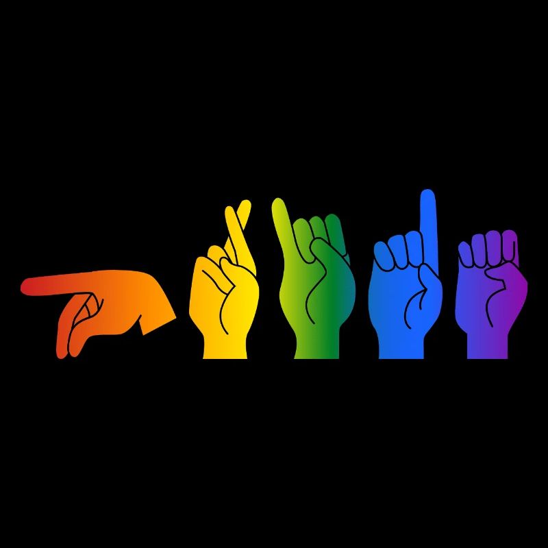 ASL Pride I - Farben der Pride-Flagge