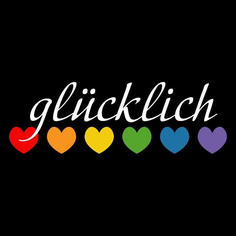 Regenbogenherzchen gluecklich weiss