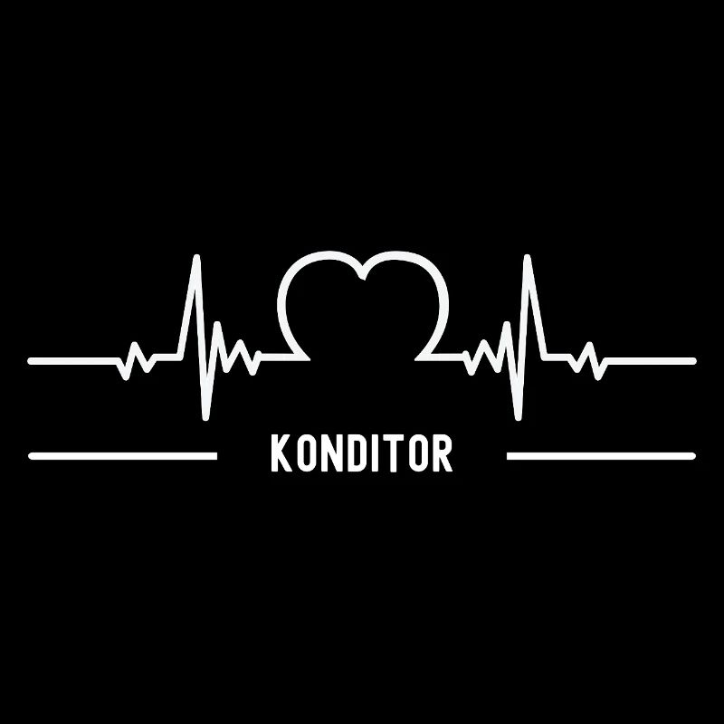Konditor Herzschlag Herz EKG Konditorei Beruf