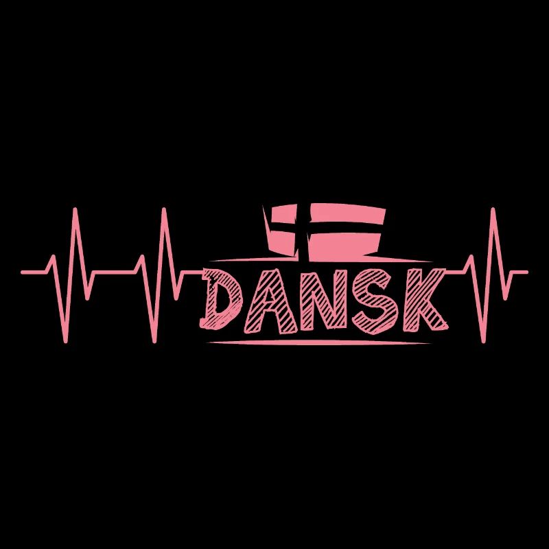 Pulse Dansk Drapeau Illustration Symbole Heartbeat