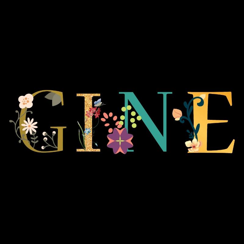 GINE Name Adorned with Flowers