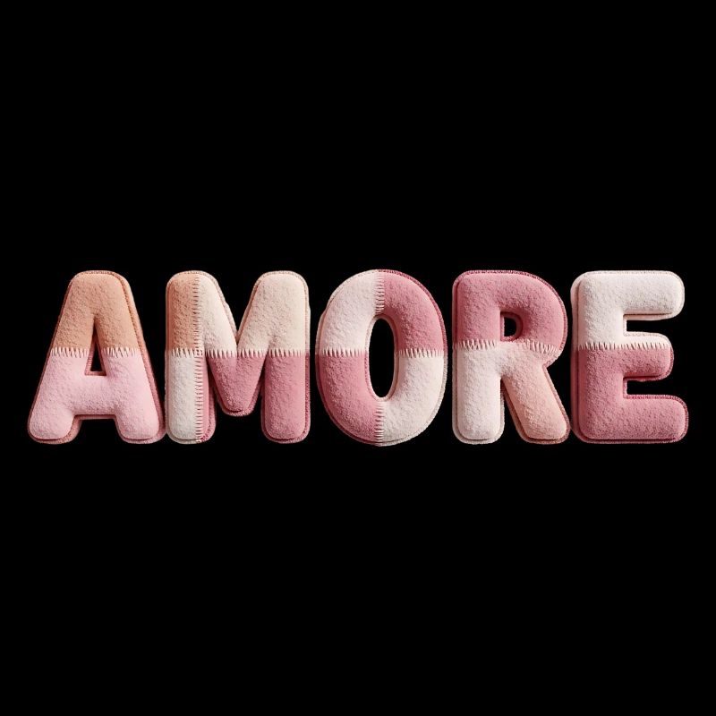 Patchwork de design de police romantique Amore