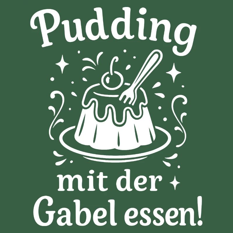 Pudding mit der Gabel Essen