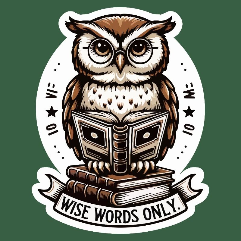 Weise Eule liest Buch
