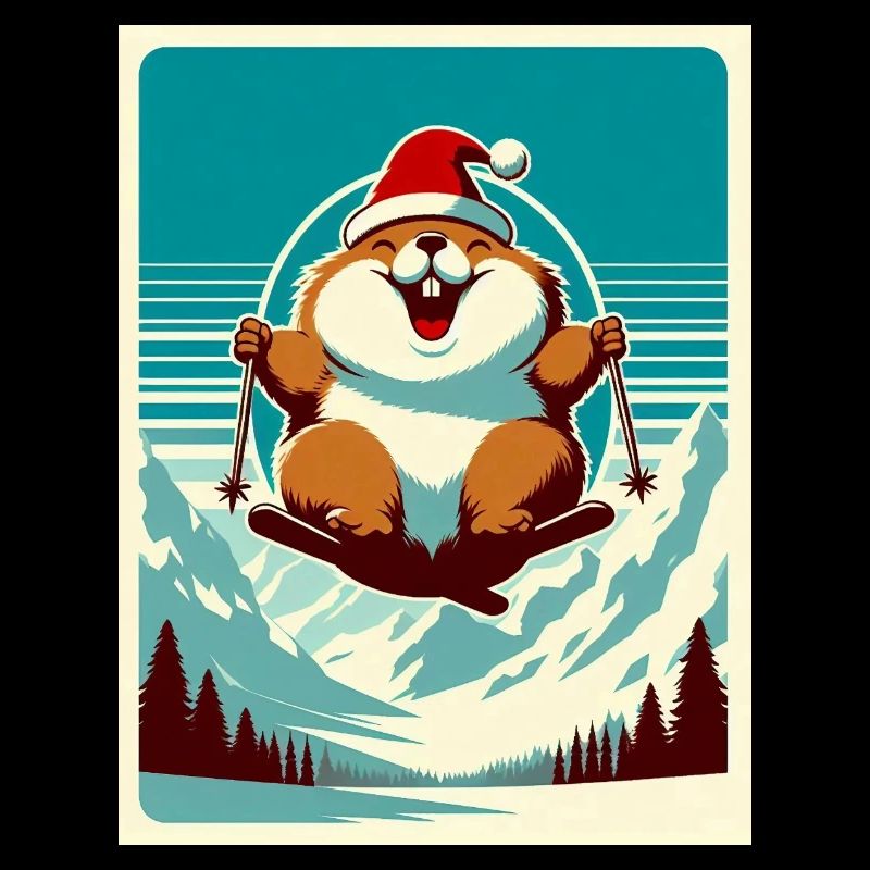 Vintage Groundhog Ski Logo
