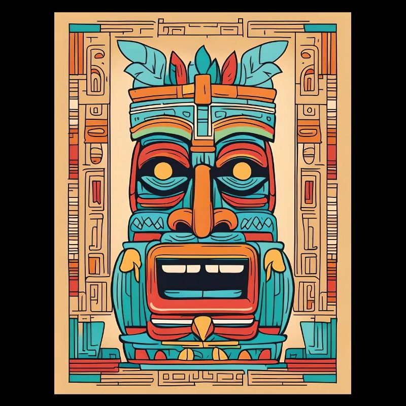 Tiki Maske farbenfroh