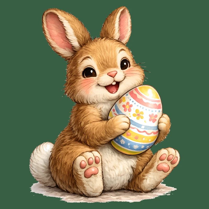 Bunny with Easter Egg Illustration