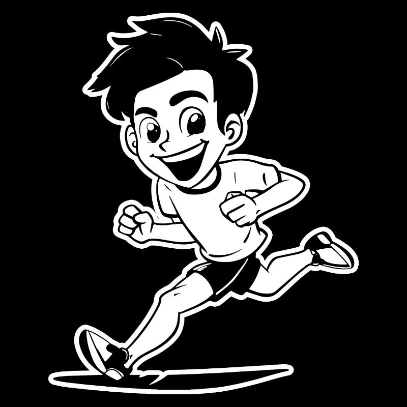 Dessin de garçon marathon