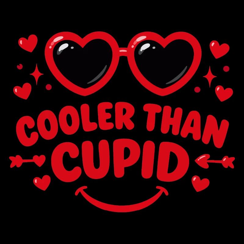 Cooler als Amor Retro-Herzen