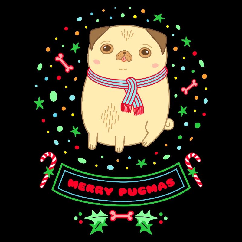 Le mignon carlin de Noël de Merry Pugma