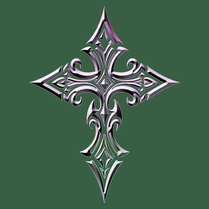Croix irisée ornée