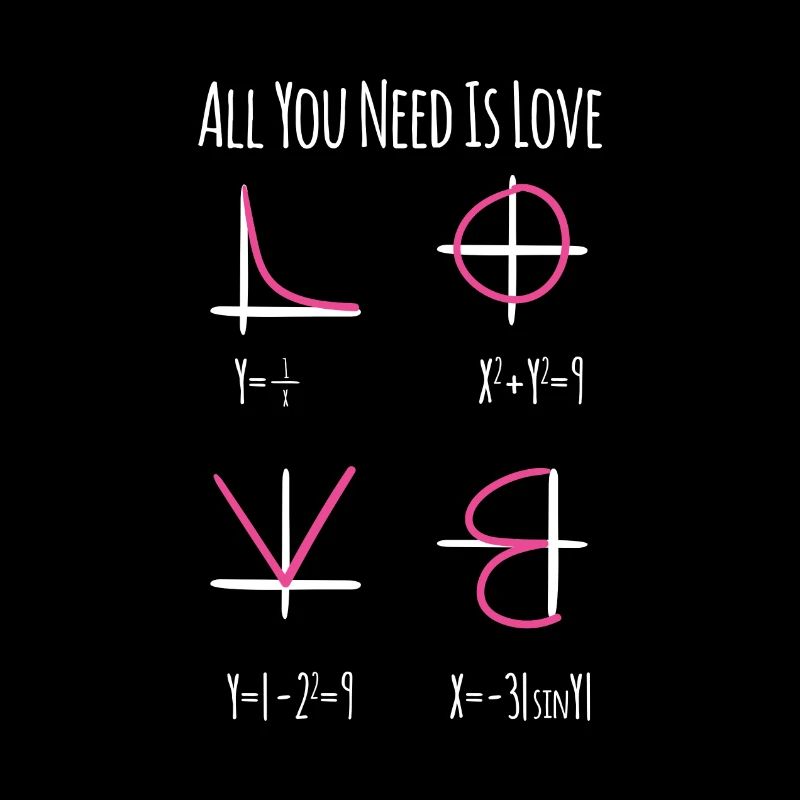 Tout ce dont vous avez besoin est amour Math Nerd Teacher Gift