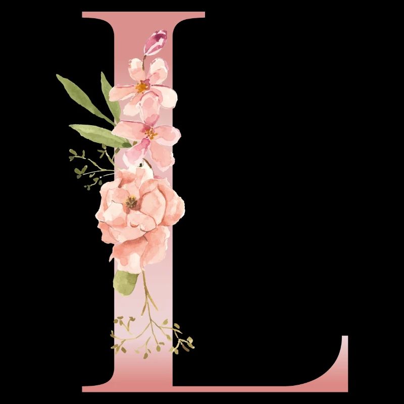 Pastel L floral monogram