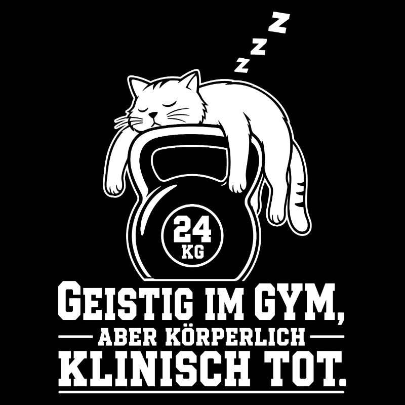 Faule Katze schläft auf der Hantel