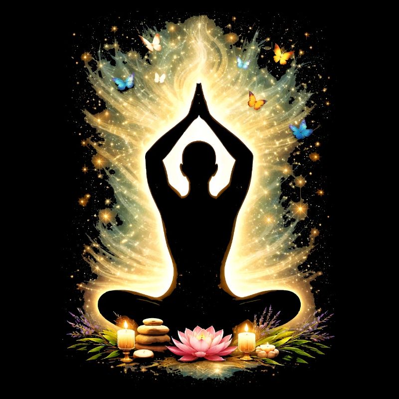 Yoga Pleine Conscience Énergie Conception de Silhouettes