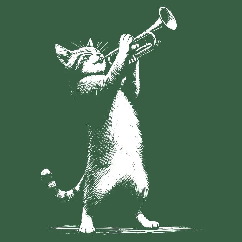 Chat avec trompette