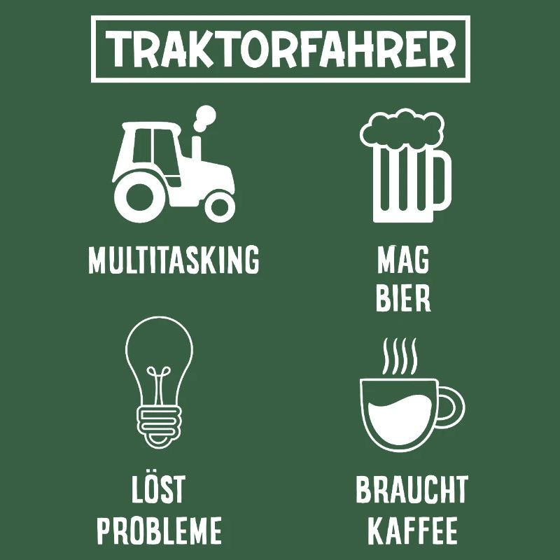 Traktorfahrer Kaffee Bier Multitasking