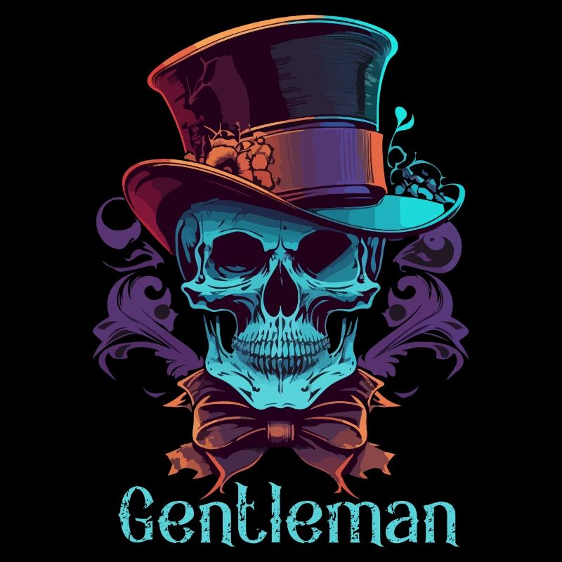 Gentleman Skull Top Hat Graphic