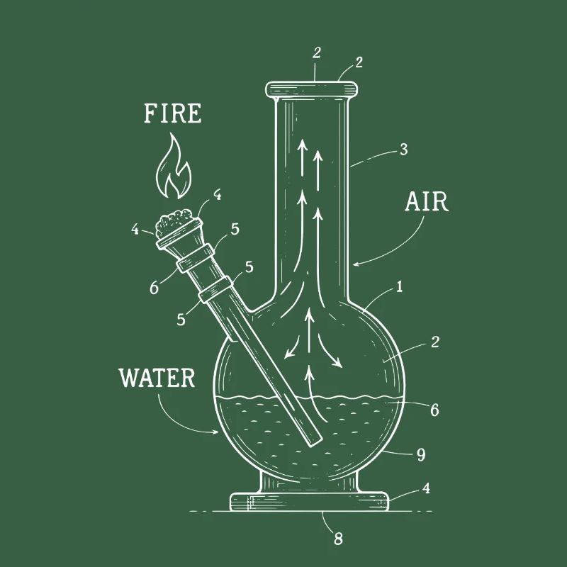 Blueprint-Technik Bong – Kunst-Cannabis
