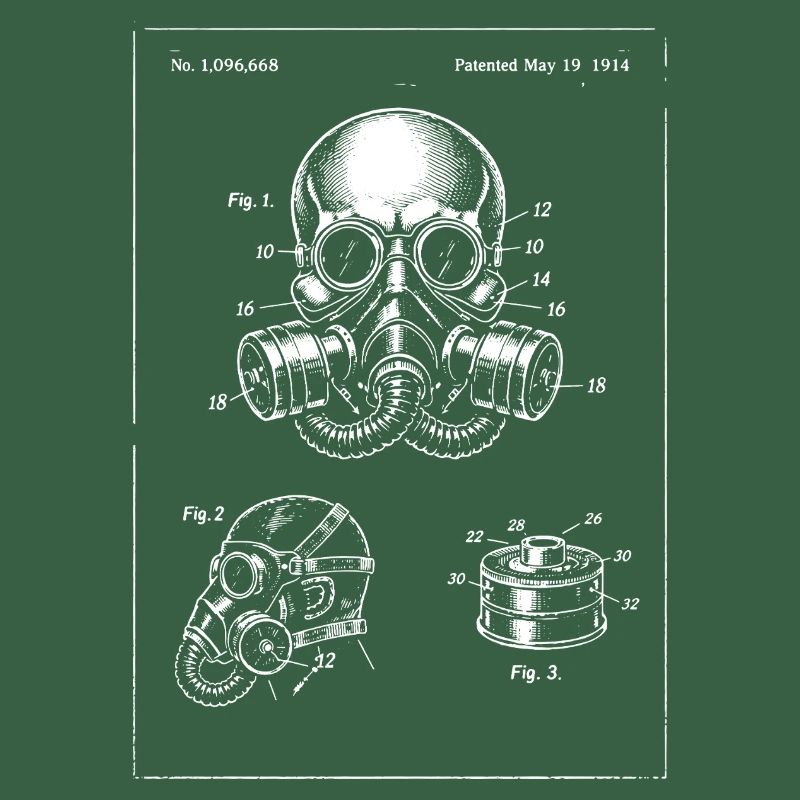 Illustration du plan du masque à gaz