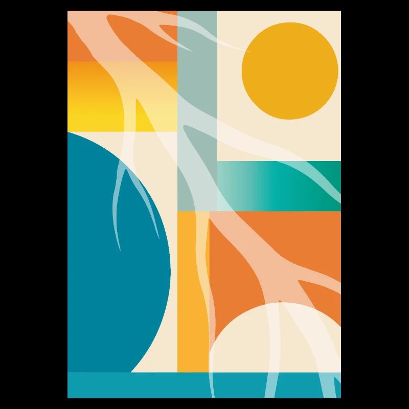 Abstract Geometry with Organic Shapes Retro