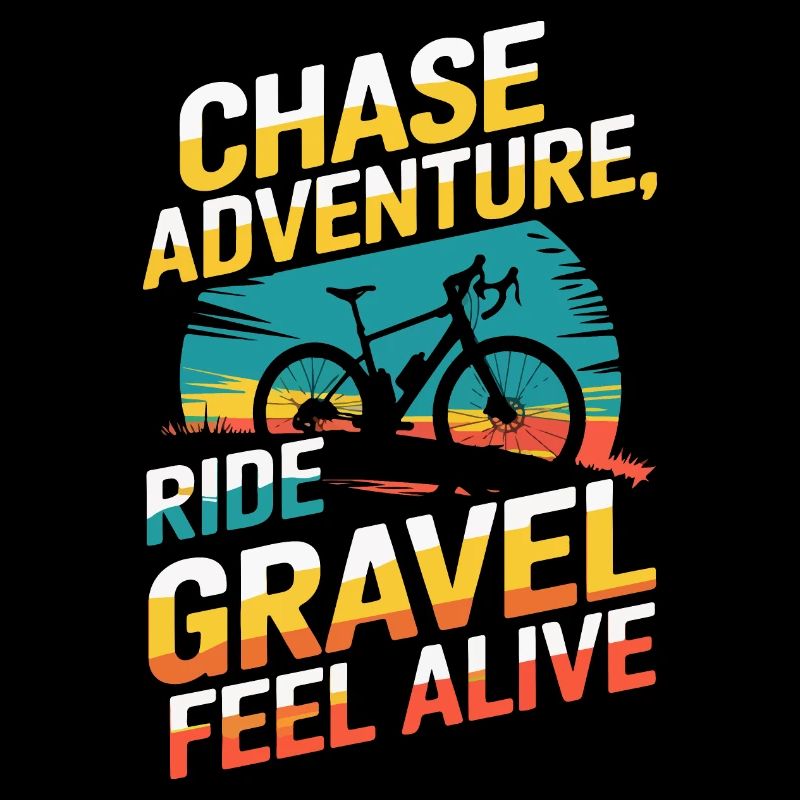 Vélo de gravier graphique rétro avec slogan dynamique